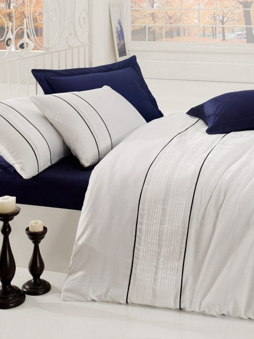 Asir Biancheria Da Letto Di Cotone Raso Alone Blu, 200 x 220 cm