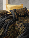 Asir Biancheria Da Letto Di Cotone Raso Alvina Nero, 200 x 220 cm