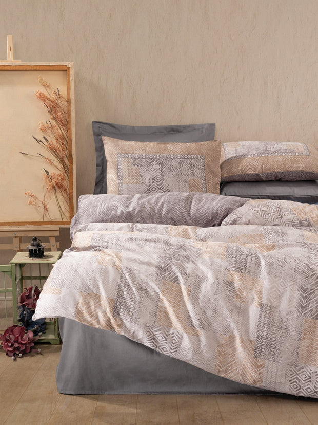 Asir Biancheria Da Letto Di Cotone Raso Amentes Multicolore, 200 x 220 cm