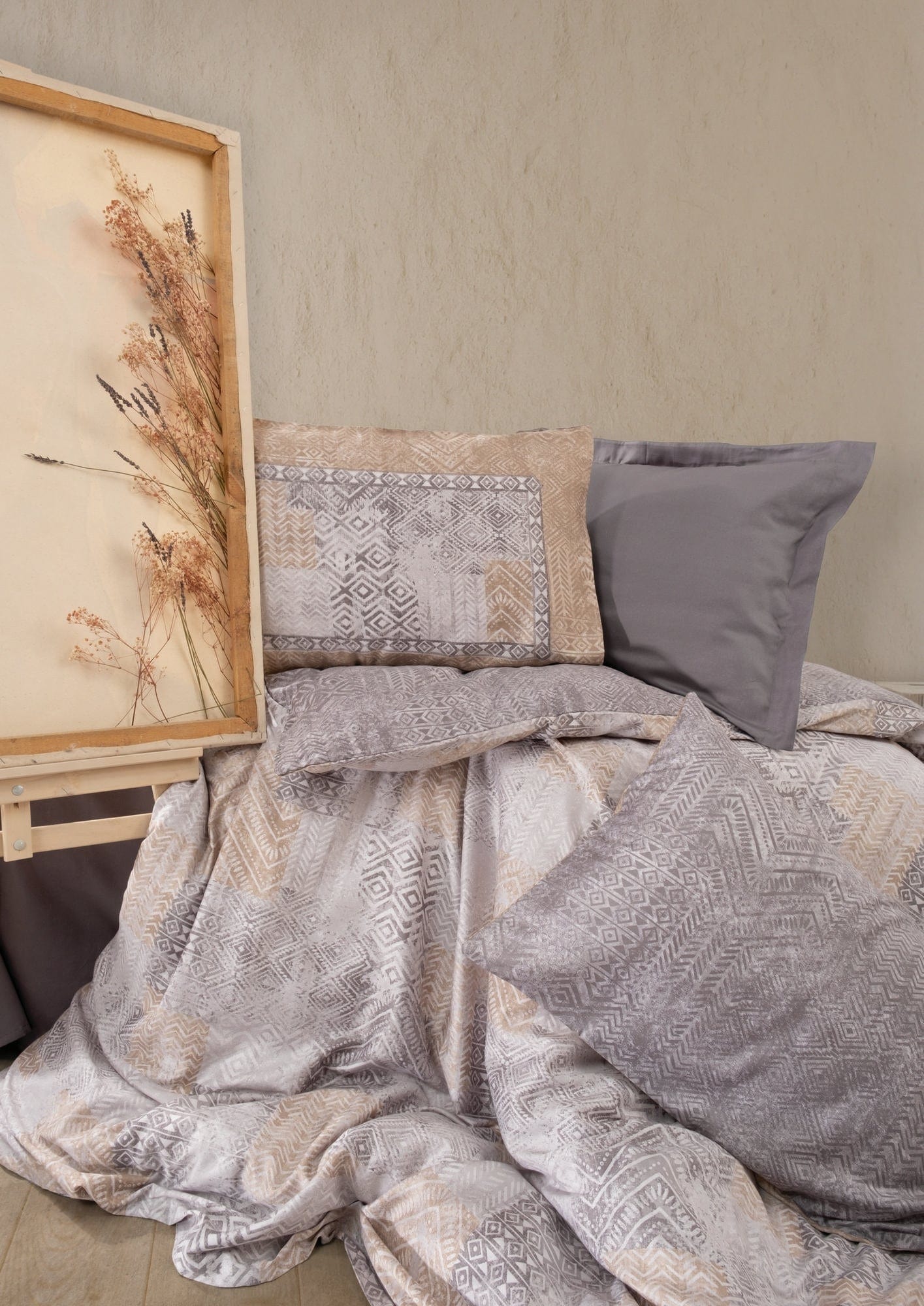 Asir Biancheria Da Letto Di Cotone Raso Amentes Multicolore, 200 x 220 cm