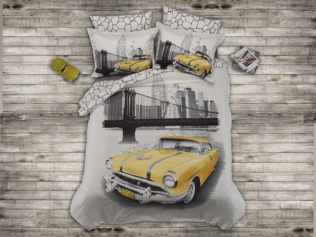 Asir Biancheria Da Letto Di Cotone Raso Azra Grigio, 160 x 220 cm
