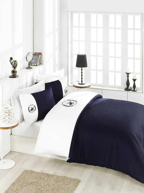 Asir Biancheria Da Letto Di Cotone Raso BHPC 106 Blu, 200 x 220 cm