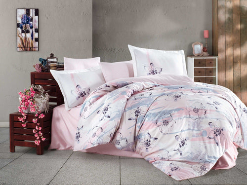 Biancheria Da Letto Di Cotone Raso Brisha Multicolore, 200 x 220 cm