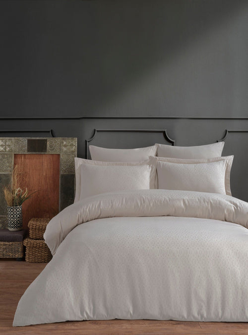 Biancheria Da Letto Di Cotone Raso Catena Crema, 200 x 220 cm