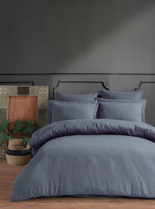 Biancheria Da Letto Di Cotone Raso Catena Grigio, 200 x 220 cm