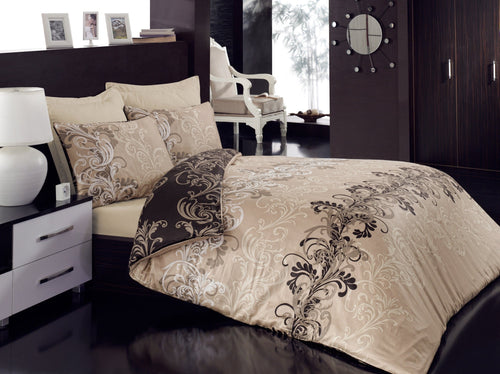 Asir Biancheria Da Letto Di Cotone Raso Cemile Beige, 200 x 220 cm