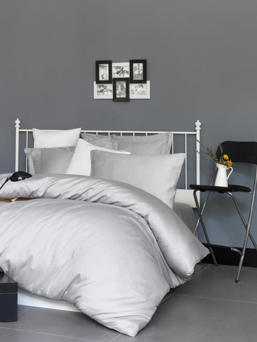Asir Biancheria Da Letto Di Cotone Raso Dellas Grigio, 200 x 220 cm