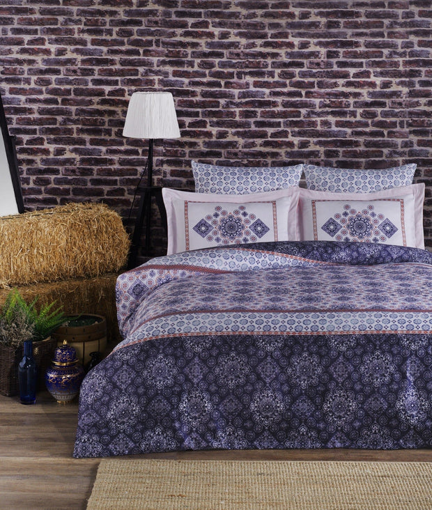 Asir Biancheria Da Letto Di Cotone Raso Eastern Multicolore, 200 x 220 cm