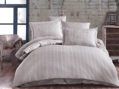 Asir Biancheria Da Letto Di Cotone Raso Ekose Rock Grigio, 200 x 220 cm