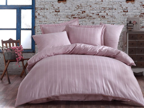 Asir Biancheria Da Letto Di Cotone Raso Ekose Rosa, 200 x 220 cm