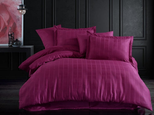 Biancheria Da Letto Di Cotone Raso Ekose Violetto, 200 x 220 cm