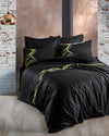 Biancheria Da Letto Di Cotone Raso Energy Nero, 200 x 220 cm