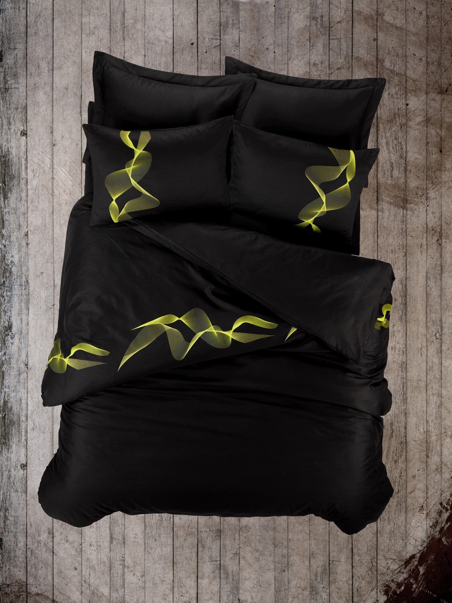 Biancheria Da Letto Di Cotone Raso Energy Nero, 200 x 220 cm (1)