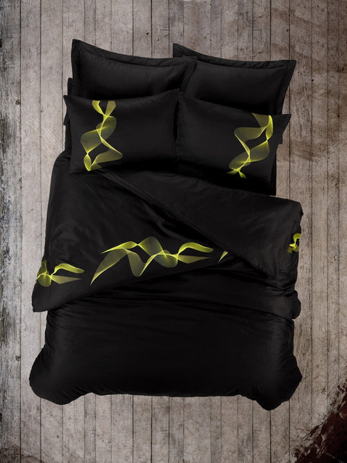 Biancheria Da Letto Di Cotone Raso Energy Nero, 200 x 220 cm (1)