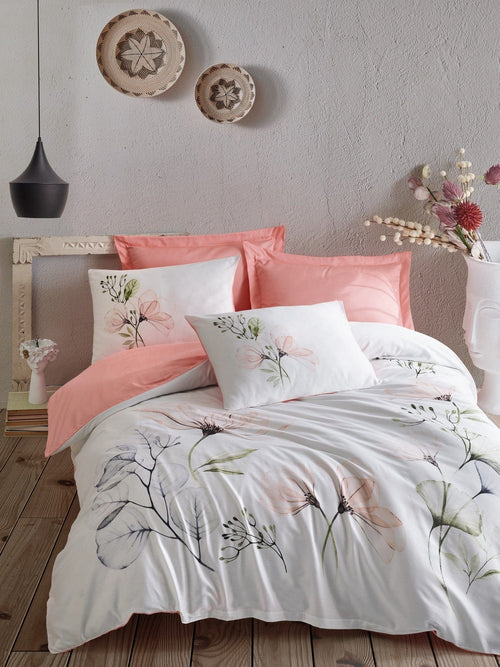 Biancheria Da Letto Di Cotone Raso Erlina Multicolore, 200 x 220 cm