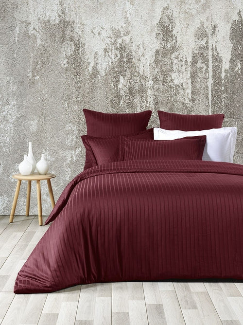 Asir Biancheria Da Letto Di Cotone Raso Exclusive Line Borgogna, 200 x 220 cm