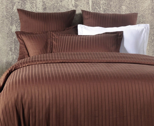 Asir Biancheria Da Letto Di Cotone Raso Exclusive Line Marrone, 200 x 220 cm