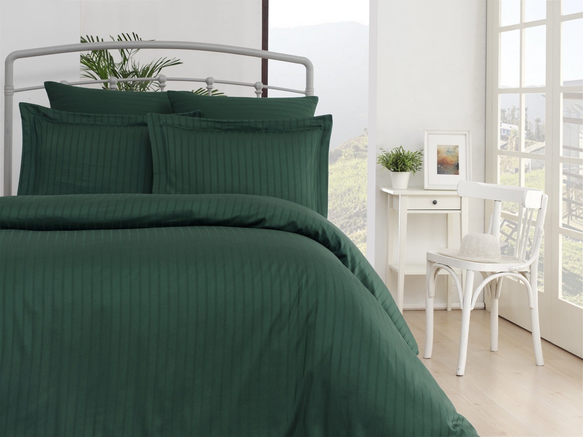 Asir Biancheria Da Letto Di Cotone Raso Exclusive Line Verde, 200 x 220 cm