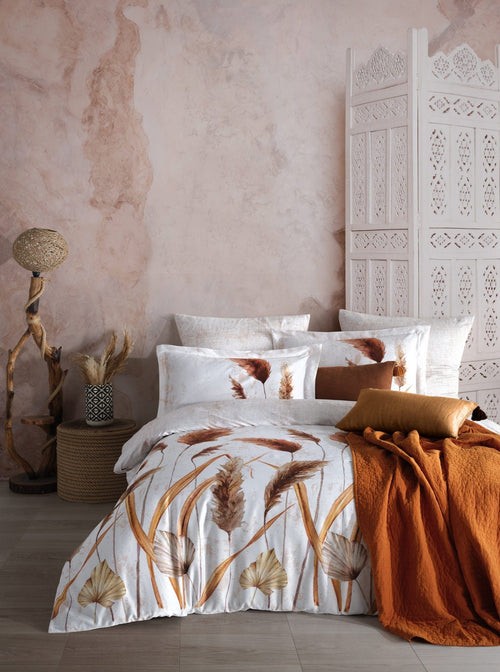 Asir Biancheria Da Letto Di Cotone Raso Fadime Bianco, 200 x 220 cm