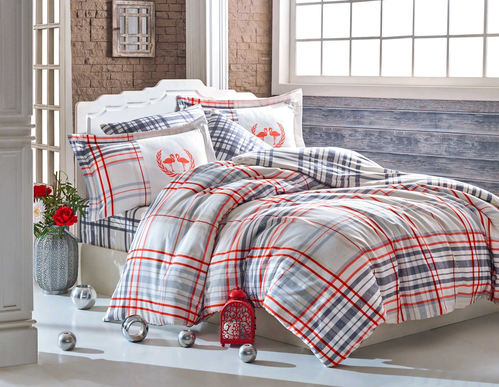 Asir Biancheria Da Letto Di Cotone Raso Flamingo Multicolore, 200 x 220 cm