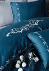 Asir Biancheria Da Letto Di Cotone Raso Gloria Blu, 200 x 220 cm