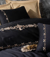 Asir Biancheria Da Letto Di Cotone Raso Gloria Nero, 200 x 220 cm