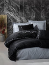 Asir Biancheria Da Letto Di Cotone Raso Gloria Nero, 200 x 220 cm