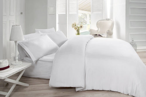 Biancheria Da Letto Di Cotone Raso Gulbin Bianco, 200 x 220 cm