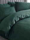 Asir Biancheria Da Letto Di Cotone Raso Hexa Verde, 200 x 220 cm