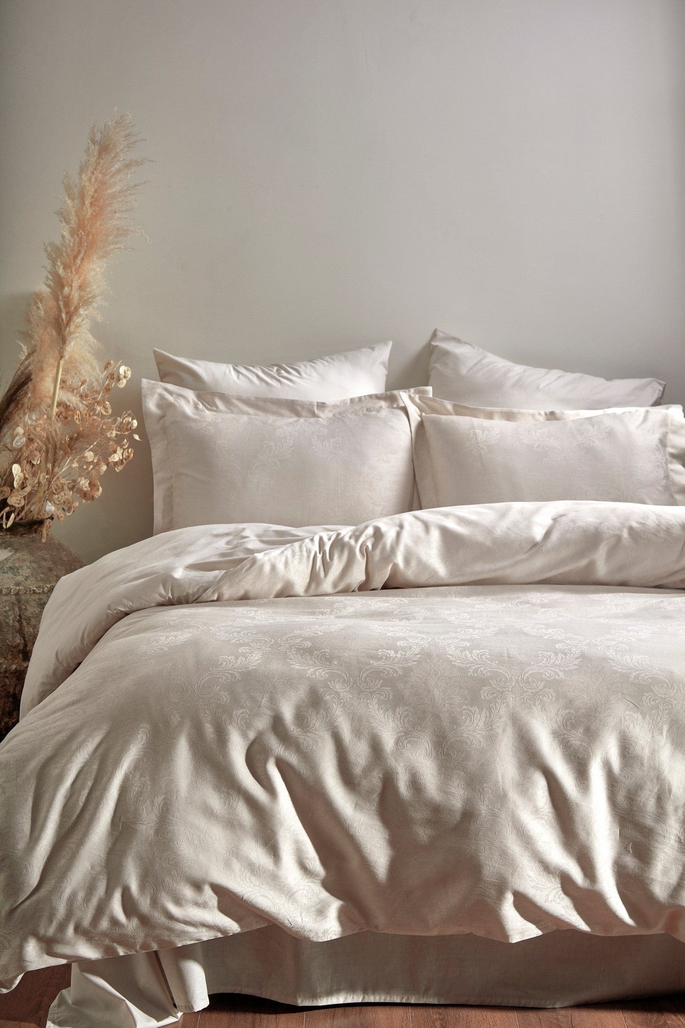 Asir Biancheria Da Letto Di Cotone Raso Hoten Crema, 200 x 220 cm