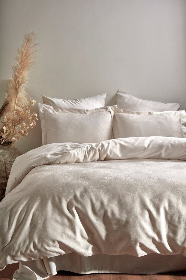 Asir Biancheria Da Letto Di Cotone Raso Hoten Crema, 200 x 220 cm