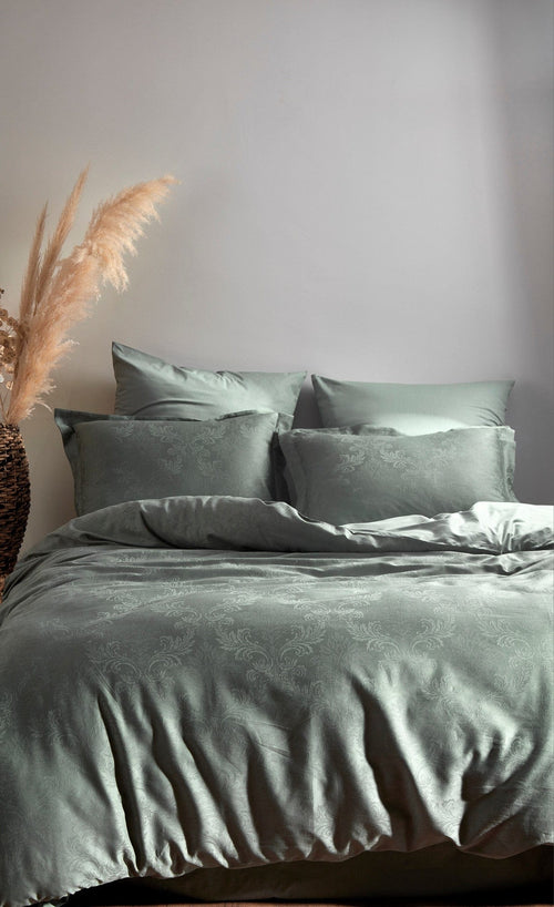 Asir Biancheria Da Letto Di Cotone Raso Hoten Verde, 200 x 220 cm