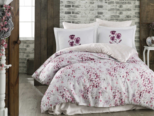 Asir Biancheria Da Letto Di Cotone Raso Jimena Purple Touch Multicolore, 200 x 220 cm