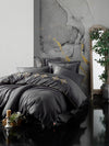 Biancheria Da Letto Di Cotone Raso King Antracite, 200 x 220 cm