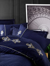 Biancheria Da Letto Di Cotone Raso King Blu, 200 x 220 cm