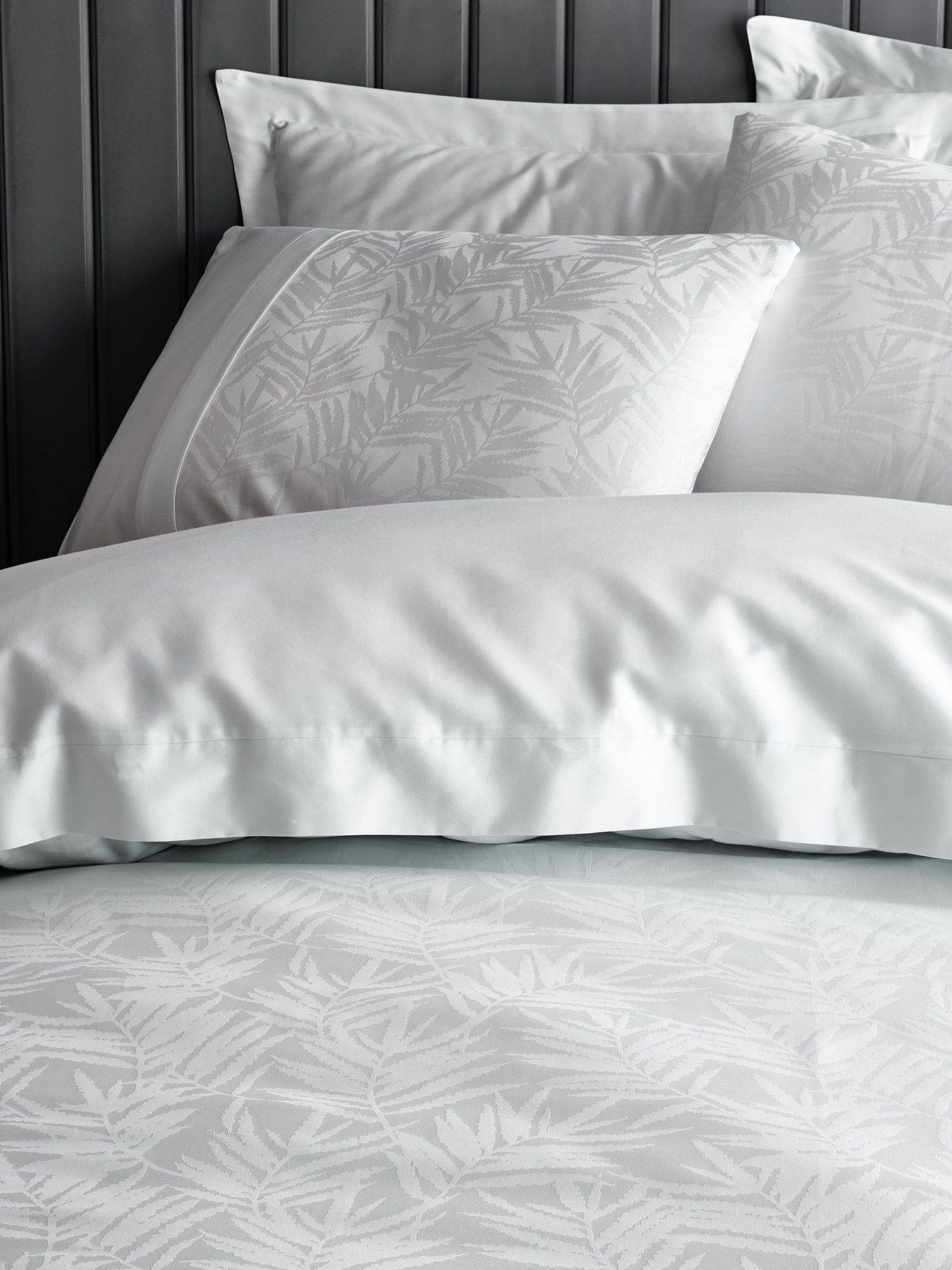 Biancheria Da Letto Di Cotone Raso Leaf Bianco, 200 x 220 cm (1)