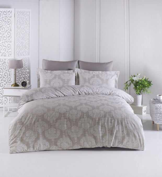 Biancheria Da Letto Di Cotone Raso Lina Marrone, 160 x 220 cm