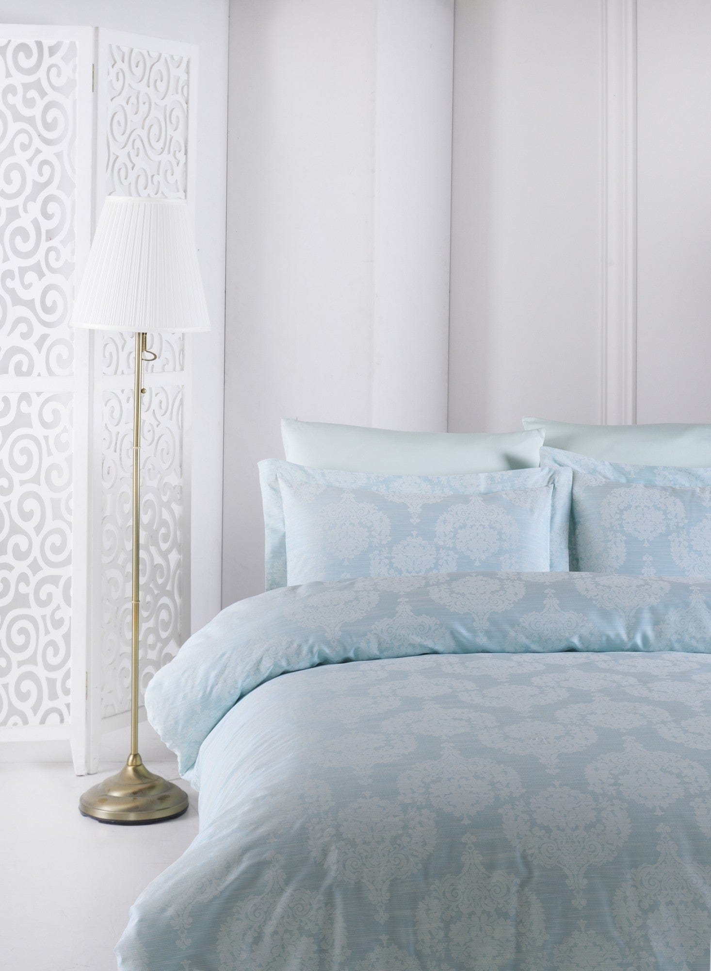 Biancheria Da Letto Di Cotone Raso Lina Verde, 160 x 220 cm