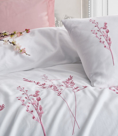 Biancheria Da Letto Di Cotone Raso Lisa Bianco, 200 x 220 cm (1)