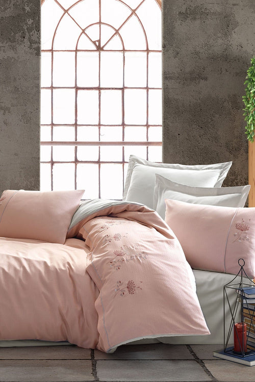 Biancheria Da Letto Di Cotone Raso Lotus Rosa, 200 x 220 cm