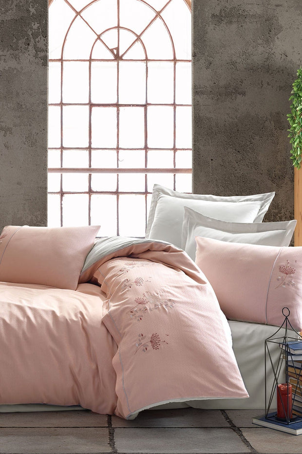 Biancheria Da Letto Di Cotone Raso Lotus Rosa, 200 x 220 cm