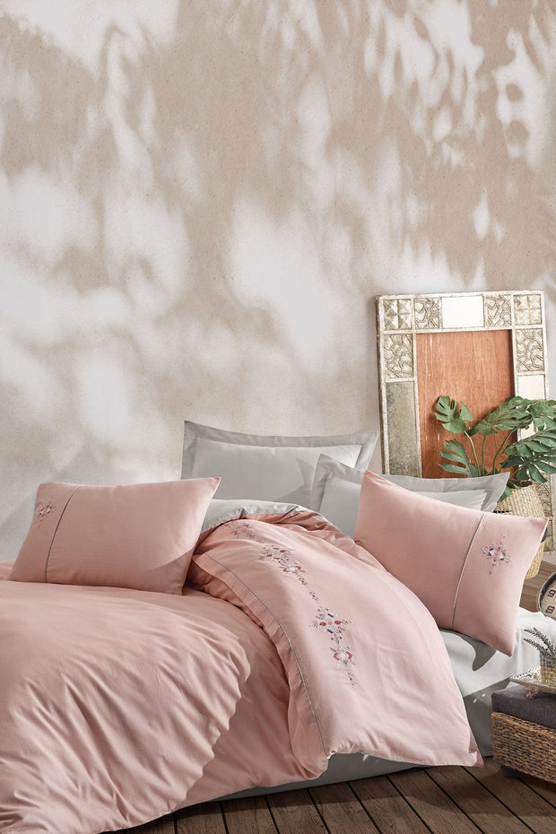 Asir Biancheria Da Letto Di Cotone Raso Mina Rosa, 200 x 220 cm