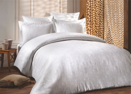 Asir Biancheria Da Letto Di Cotone Raso Nev Bianco, 200 x 220 cm