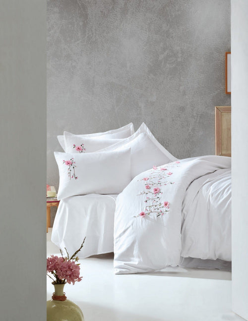 Asir Biancheria Da Letto Di Cotone Raso Premium Bianco, 200 x 220 cm