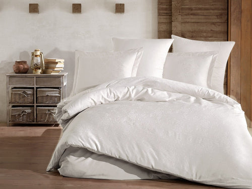 Asir Biancheria Da Letto Di Cotone Raso Rosella Crema, 200 x 220 cm