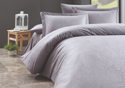 Asir Biancheria Da Letto Di Cotone Raso Sah Grigio, 200 x 220 cm