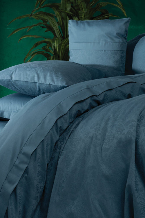 Biancheria Da Letto Di Cotone Raso Sante Blu, 200 x 220 cm (1)
