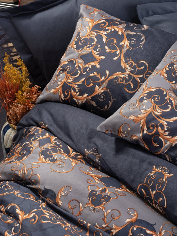 Biancheria Da Letto Di Cotone Raso Sarina Blu, 200 x 220 cm (1)