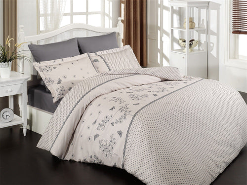 Asir Biancheria Da Letto Di Cotone Raso Taxi Grigio, 200 x 220 cm