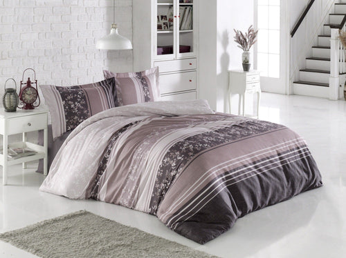 Biancheria Da Letto Di Cotone Raso Union Marrone, 200 x 220 cm